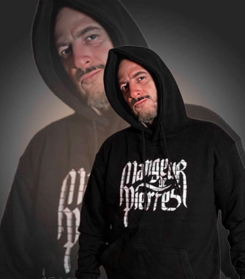 SWEAT à capuche Noir MANGEUR DE PIERRES